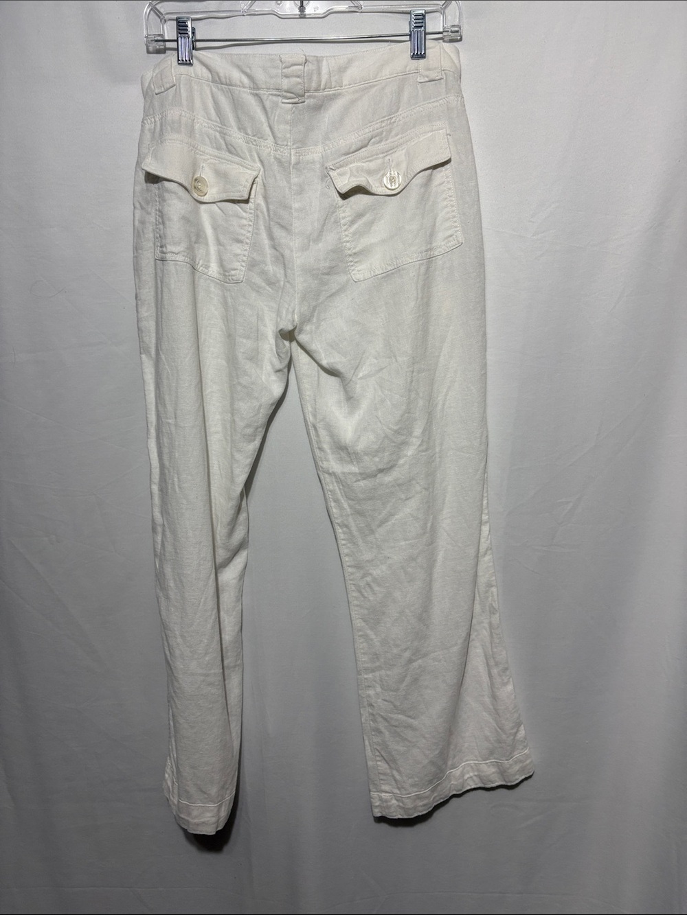 Bisou Bisou white Wide-Leg cotton Utility Cargo Pants - Picture 8 of 8